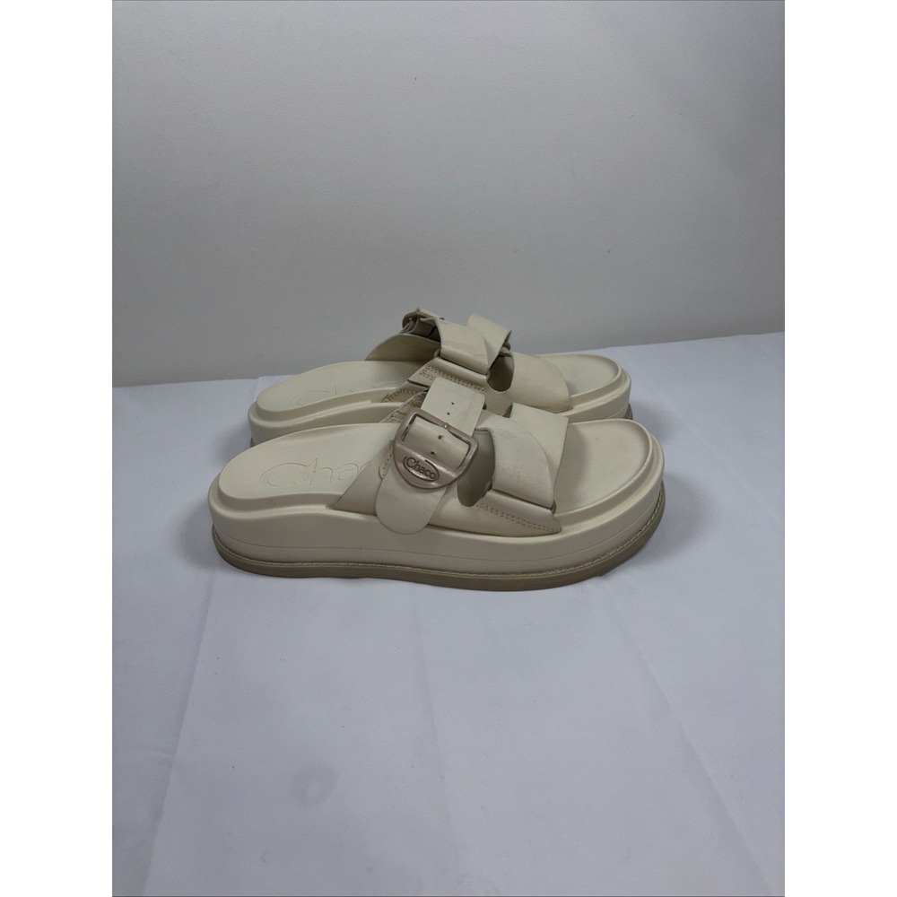 Chaco Cream Platform Slide Sandals - Picture 2 of 16